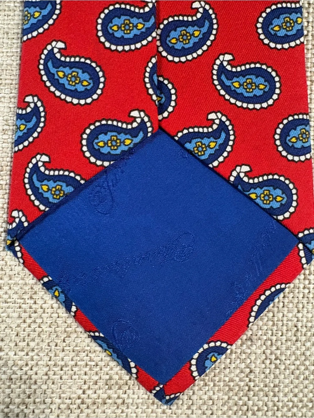 Turnbull & Asser London 100% Silk Red Paisley Tie Made in England 3.75”